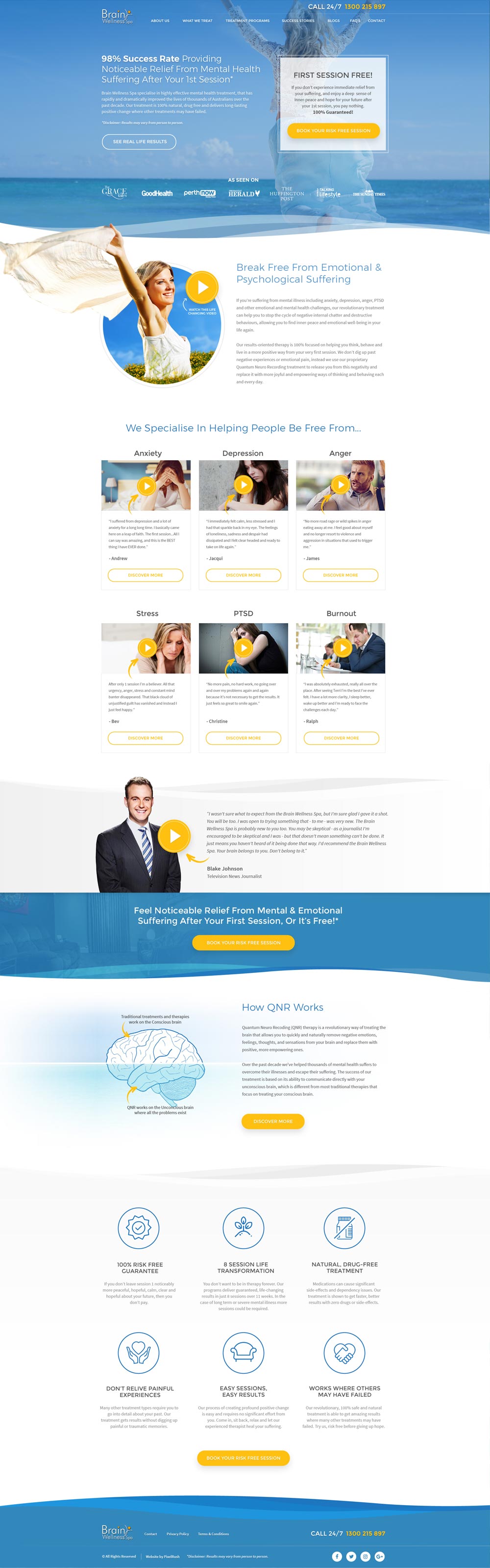 Brain Wellness Spa Web Design
